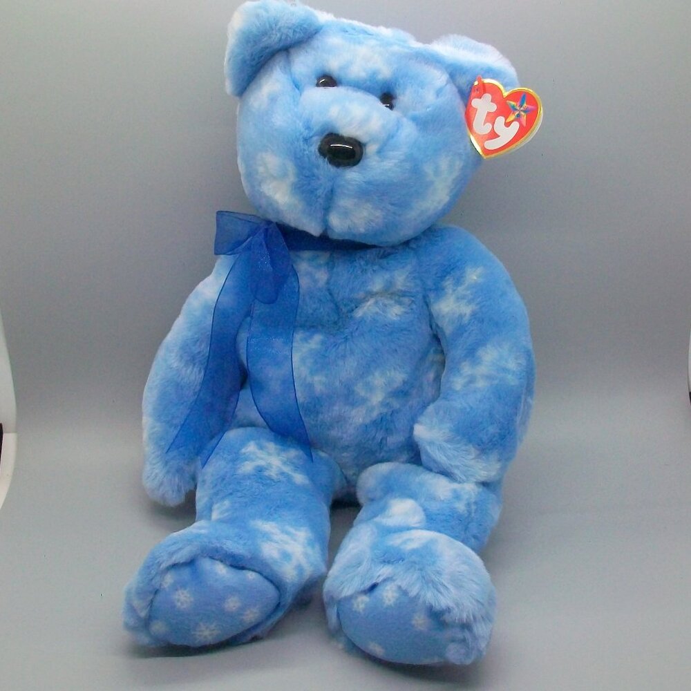 Ty Beanie Buddies 1999 Blue Snowflake Holiday Bear